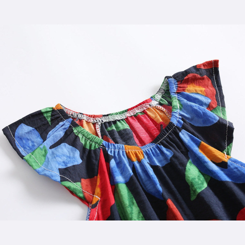 MyKids-USA® Baby Girl Floral Print Ruffle Design O-Neck bodysuit