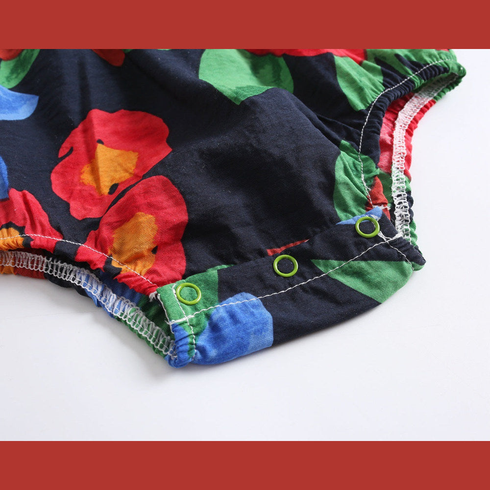 MyKids-USA® Baby Girl Floral Print Ruffle Design O-Neck bodysuit