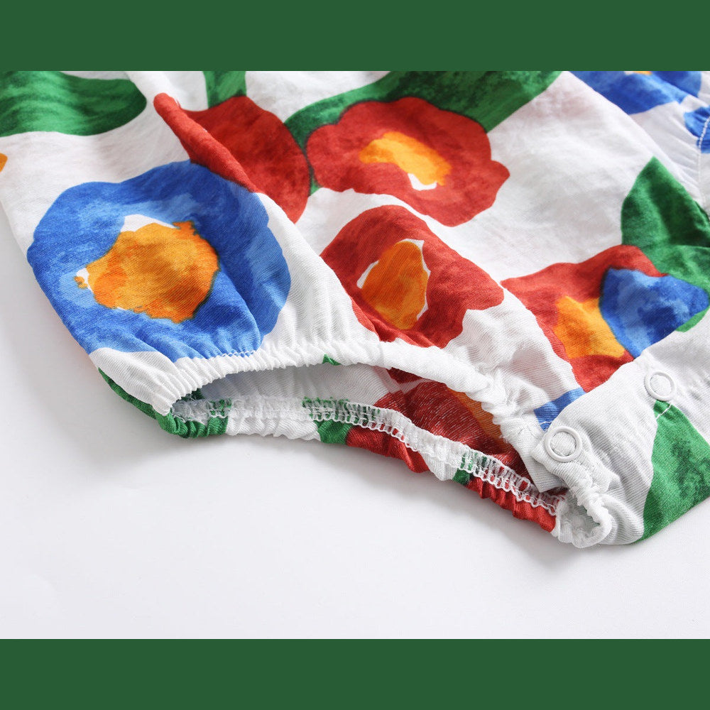 MyKids-USA® Baby Girl Floral Print Ruffle Design O-Neck bodysuit