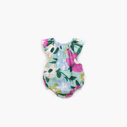MyKids-USA® Baby Girl Floral Print Ruffle Design O-Neck bodysuit