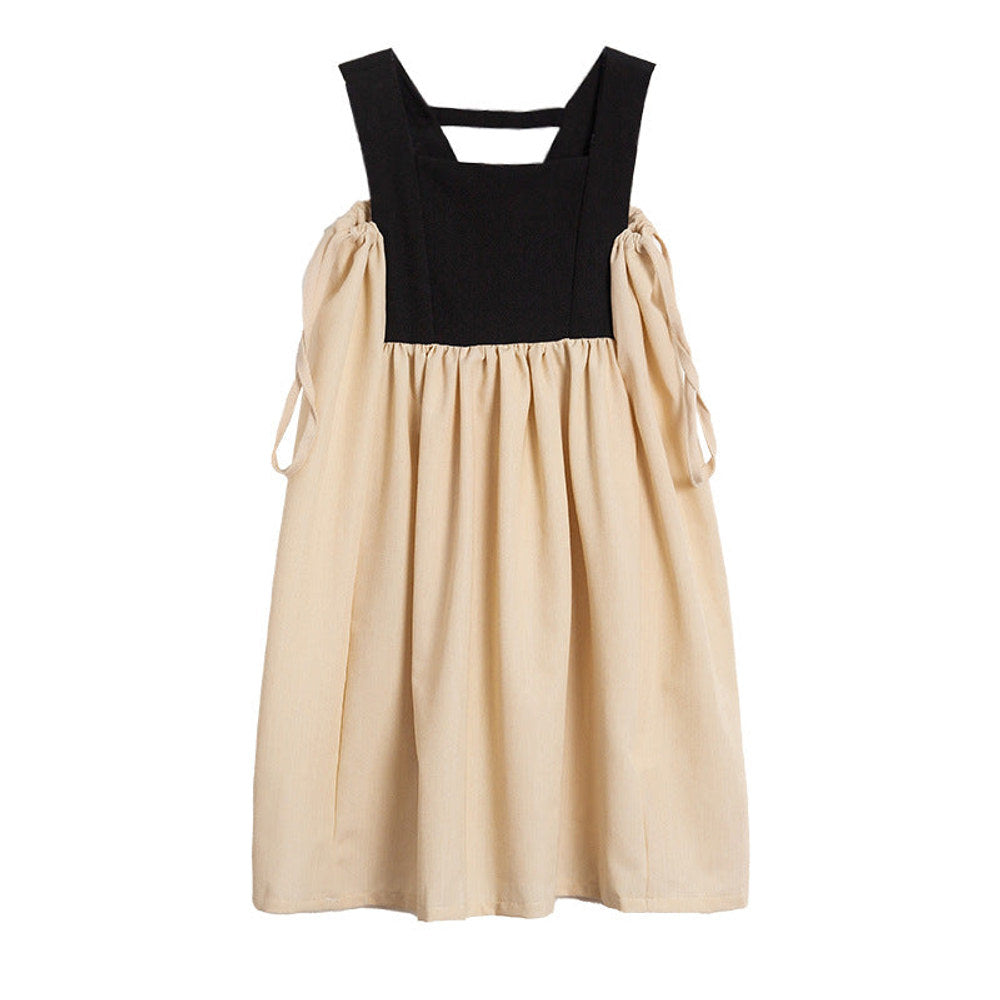 MyKids-USA® Girls Colorblock Design Square Neck Sleeveless Dress