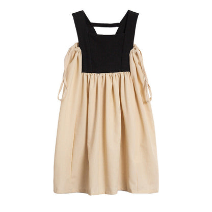 MyKids-USA® Girls Colorblock Design Square Neck Sleeveless Dress