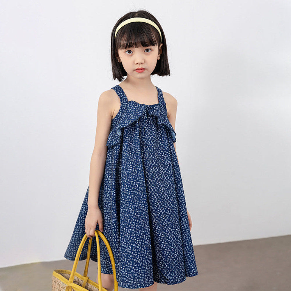 MyKids-USA® Girls Polka Dot Pattern Sleeveless Ruffle Design Dress