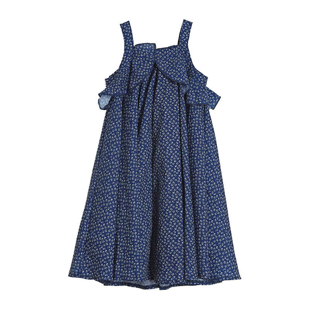 MyKids-USA® Girls Polka Dot Pattern Sleeveless Ruffle Design Dress