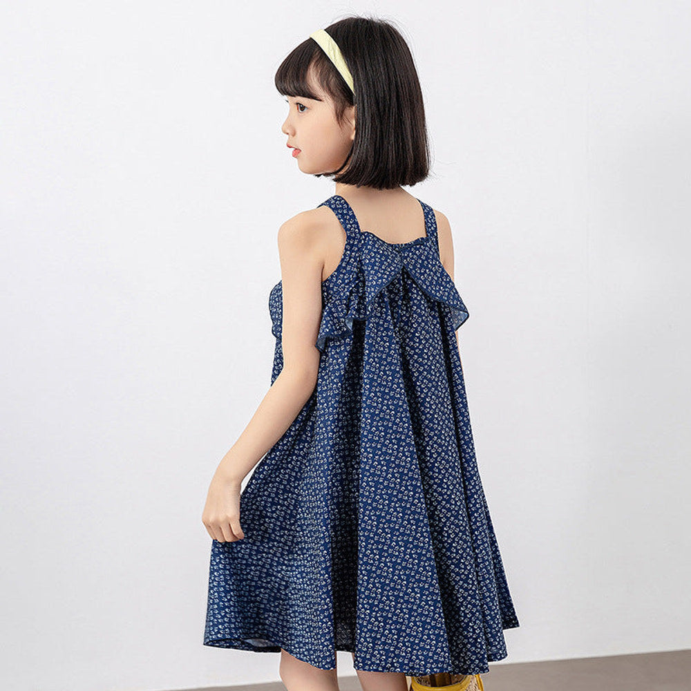 MyKids-USA® Girls Polka Dot Pattern Sleeveless Ruffle Design Dress