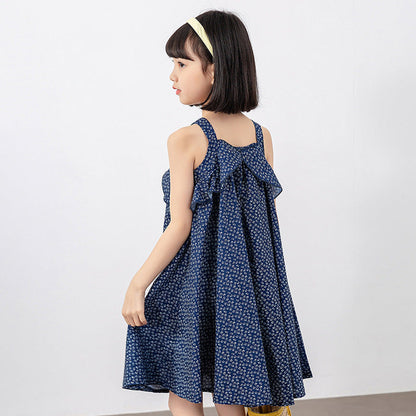 MyKids-USA® Girls Polka Dot Pattern Sleeveless Ruffle Design Dress