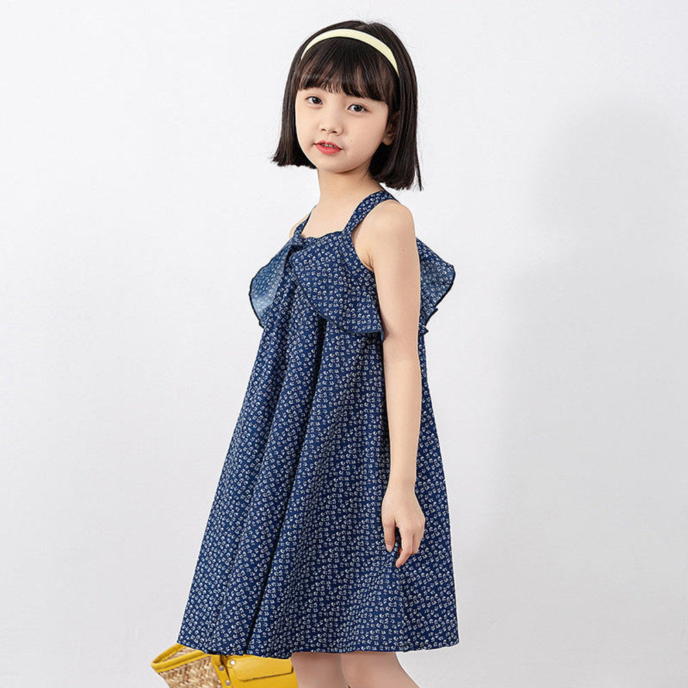 MyKids-USA® Girls Polka Dot Pattern Sleeveless Ruffle Design Dress