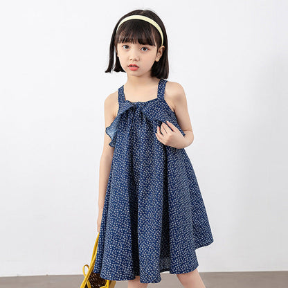 MyKids-USA® Girls Polka Dot Pattern Sleeveless Ruffle Design Dress