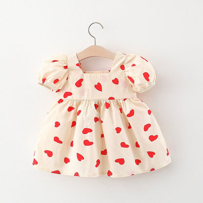 MyKids-USA® Baby Girl Polka Dot Graphic Bow Tie Princess Derss