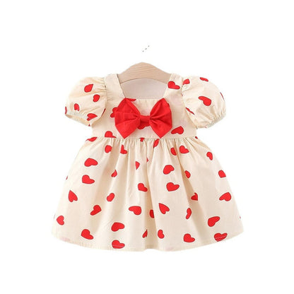 MyKids-USA® Baby Girl Polka Dot Graphic Bow Tie Princess Derss