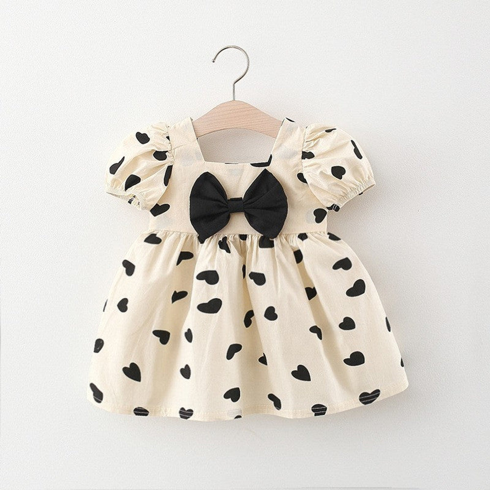 MyKids-USA® Baby Girl Polka Dot Graphic Bow Tie Princess Derss
