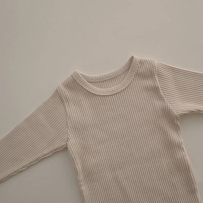 MyKids-USA® Baby Solid Color Pit Strip Fabric Long Sleeve Bodysuit