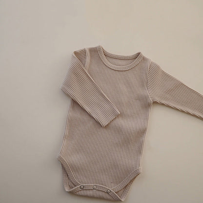 MyKids-USA® Baby Solid Color Pit Strip Fabric Long Sleeve Bodysuit