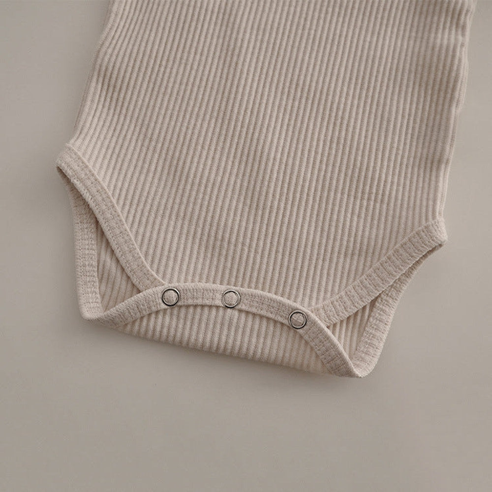 MyKids-USA® Baby Solid Color Pit Strip Fabric Long Sleeve Bodysuit