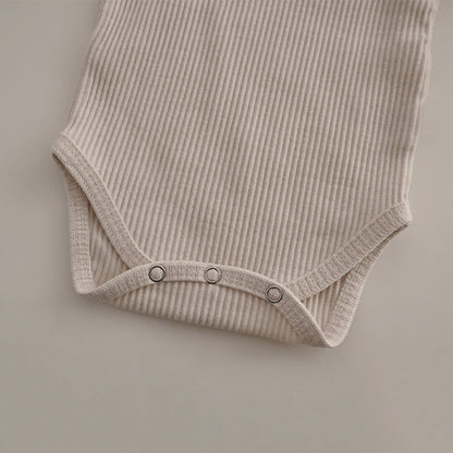 MyKids-USA® Baby Solid Color Pit Strip Fabric Long Sleeve Bodysuit