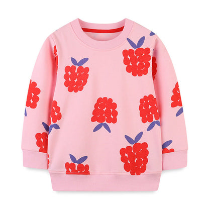 MyKids-USA® Baby Girl Print Pattern Long Sleeve High Quality Sweet Hoodie