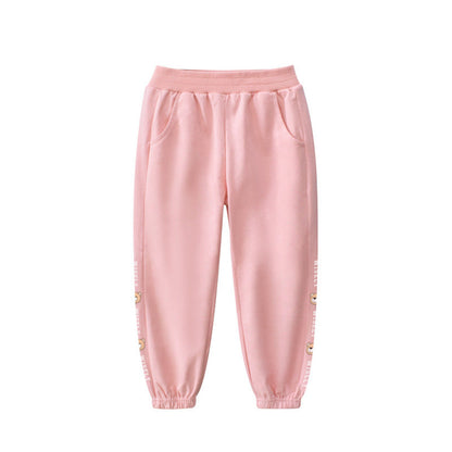 MyKids-USA® Baby Solid Color Side Cartoon Print Design Thin Style Pants