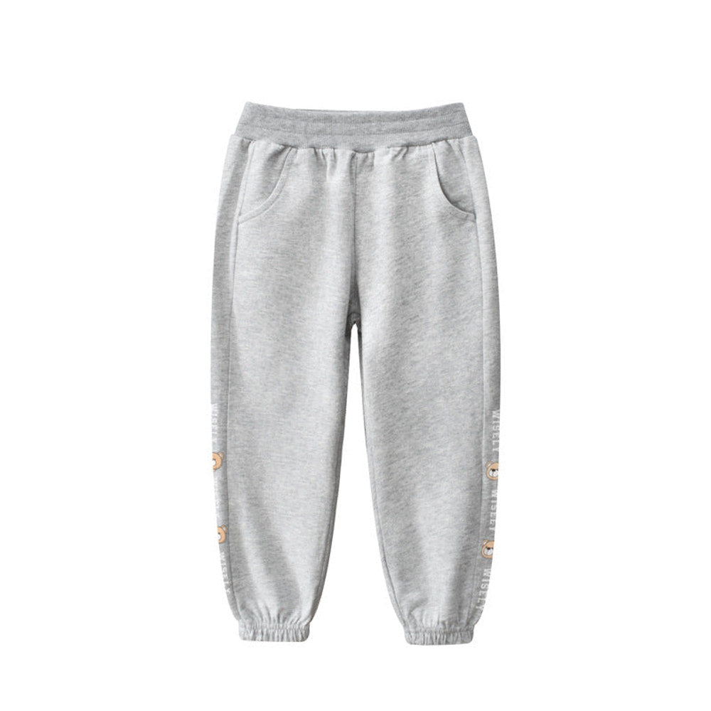 MyKids-USA® Baby Solid Color Side Cartoon Print Design Thin Style Pants