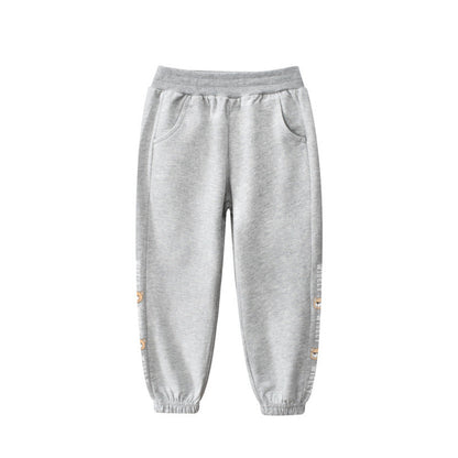 MyKids-USA® Baby Solid Color Side Cartoon Print Design Thin Style Pants