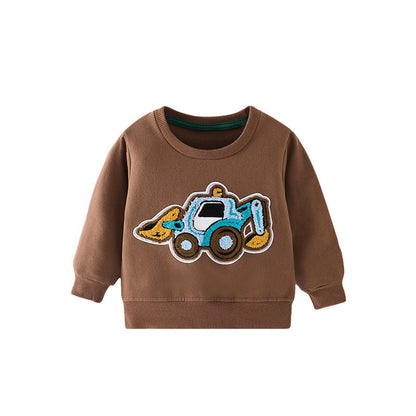 MyKids-USA® Baby Boy Excavator Pattern Long Sleeve Quality Fashion Hoodie
