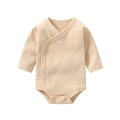 MyKids-USA® Baby Multi Color Bias Placket With Slanting Button Long Sleeve bodysuit