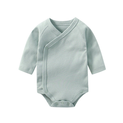 MyKids-USA® Baby Multi Color Bias Placket With Slanting Button Long Sleeve bodysuit