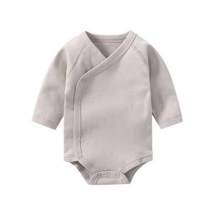 MyKids-USA® Baby Multi Color Bias Placket With Slanting Button Long Sleeve bodysuit