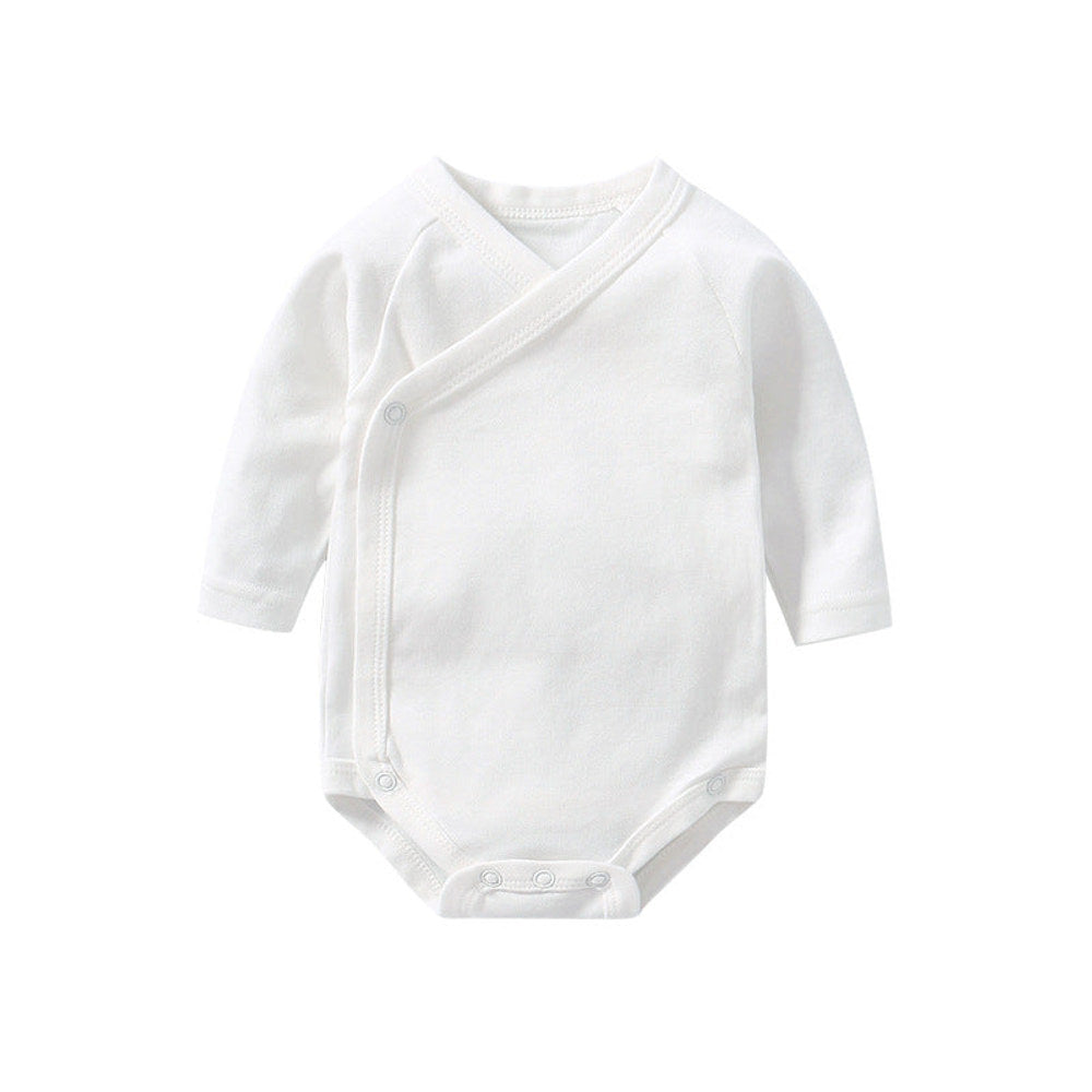MyKids-USA® Baby Multi Color Bias Placket With Slanting Button Long Sleeve bodysuit