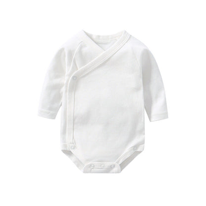 MyKids-USA® Baby Multi Color Bias Placket With Slanting Button Long Sleeve bodysuit