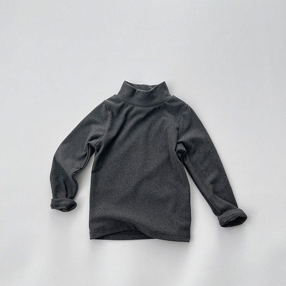 MyKids-USA® Baby Solid Color High Neck Long Sleeve Pullover Shirt Tops