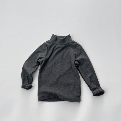 MyKids-USA® Baby Solid Color High Neck Long Sleeve Pullover Shirt Tops