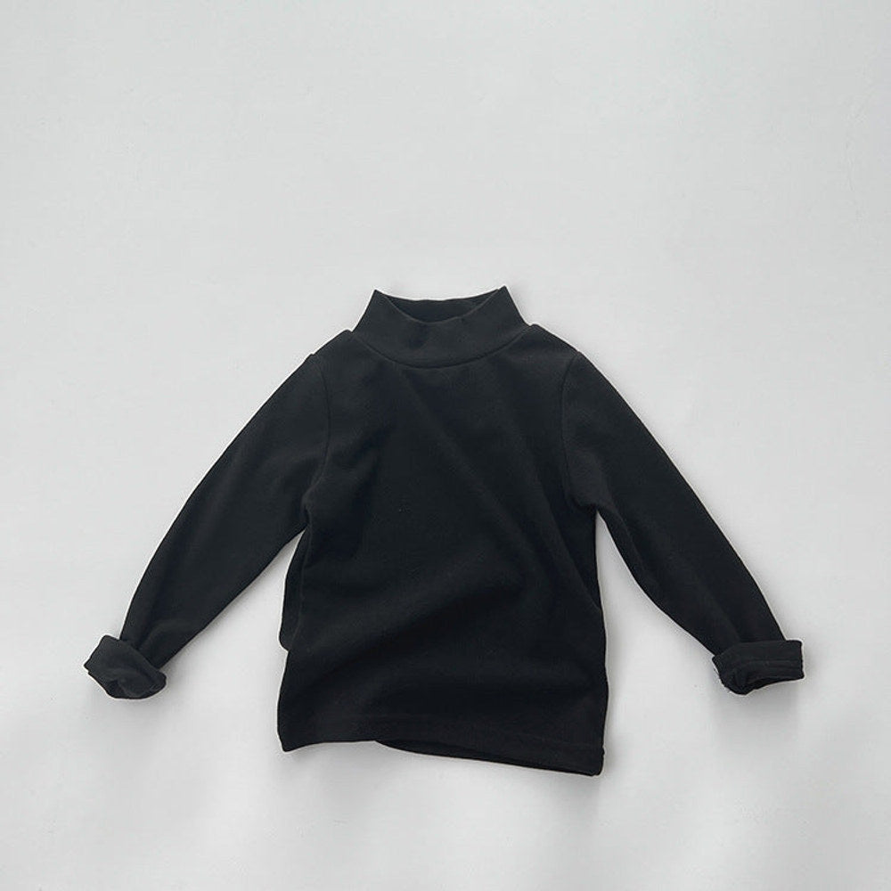 MyKids-USA® Baby Solid Color High Neck Long Sleeve Pullover Shirt Tops