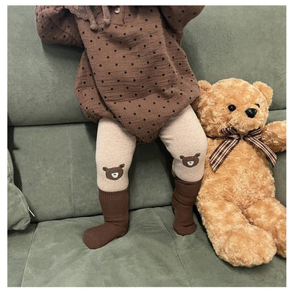 MyKids-USA® Baby Cartoon Bear Pattern Solid Color Or Striped Design Cotton Pants