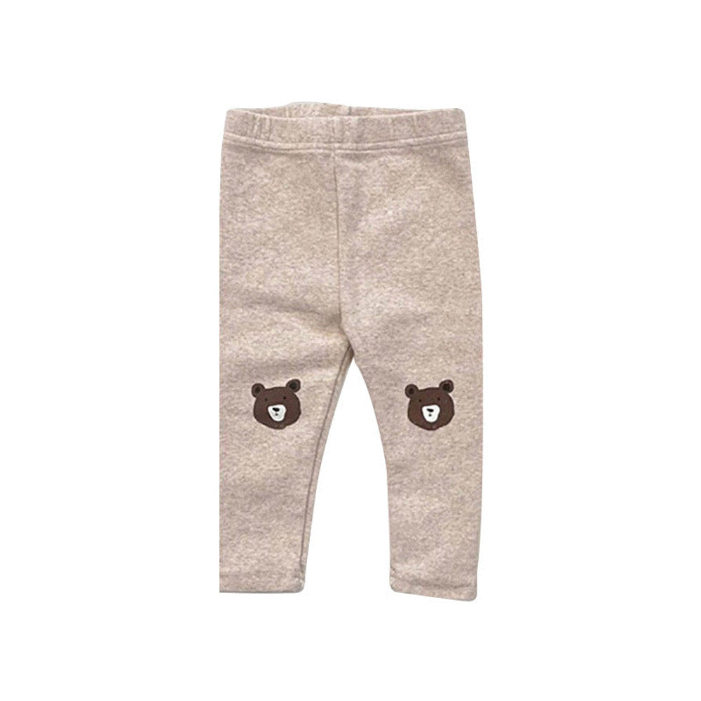 MyKids-USA® Baby Cartoon Bear Pattern Solid Color Or Striped Design Cotton Pants
