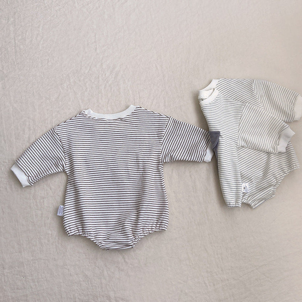 MyKids-USA® Baby Girl Striped Pattern Big Pocket Design Newborn Bodysuit