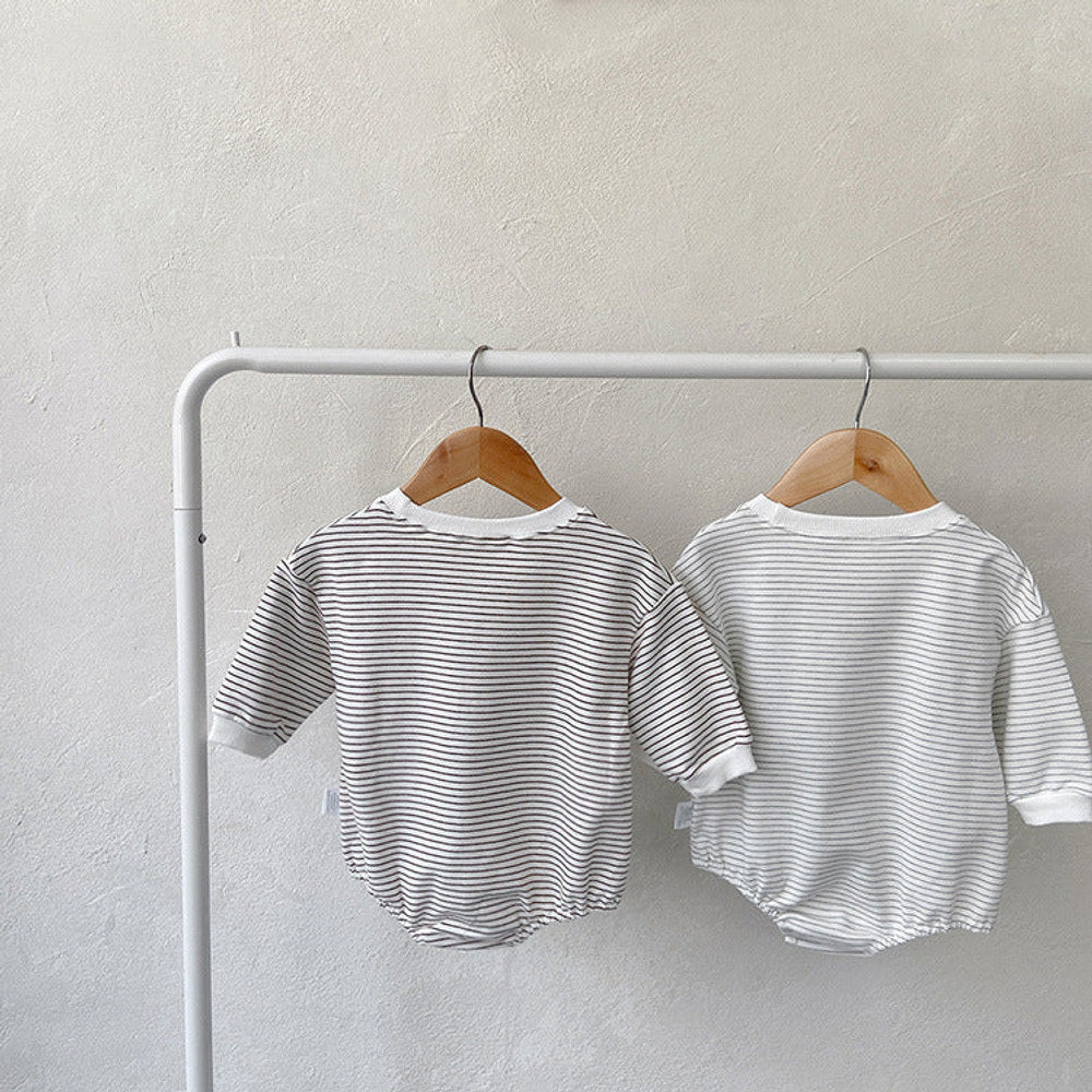 MyKids-USA® Baby Girl Striped Pattern Big Pocket Design Newborn Bodysuit