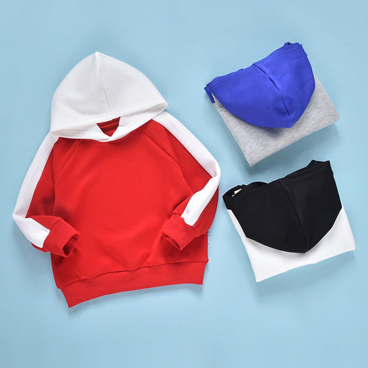MyKids-USA® Baby Color Matching Design Loose Pullover Hoodie