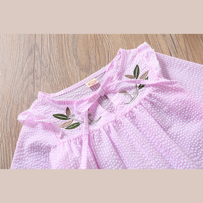 MyKids-USA Girl Embroidery Pattern Long Sleeve T-Shirt