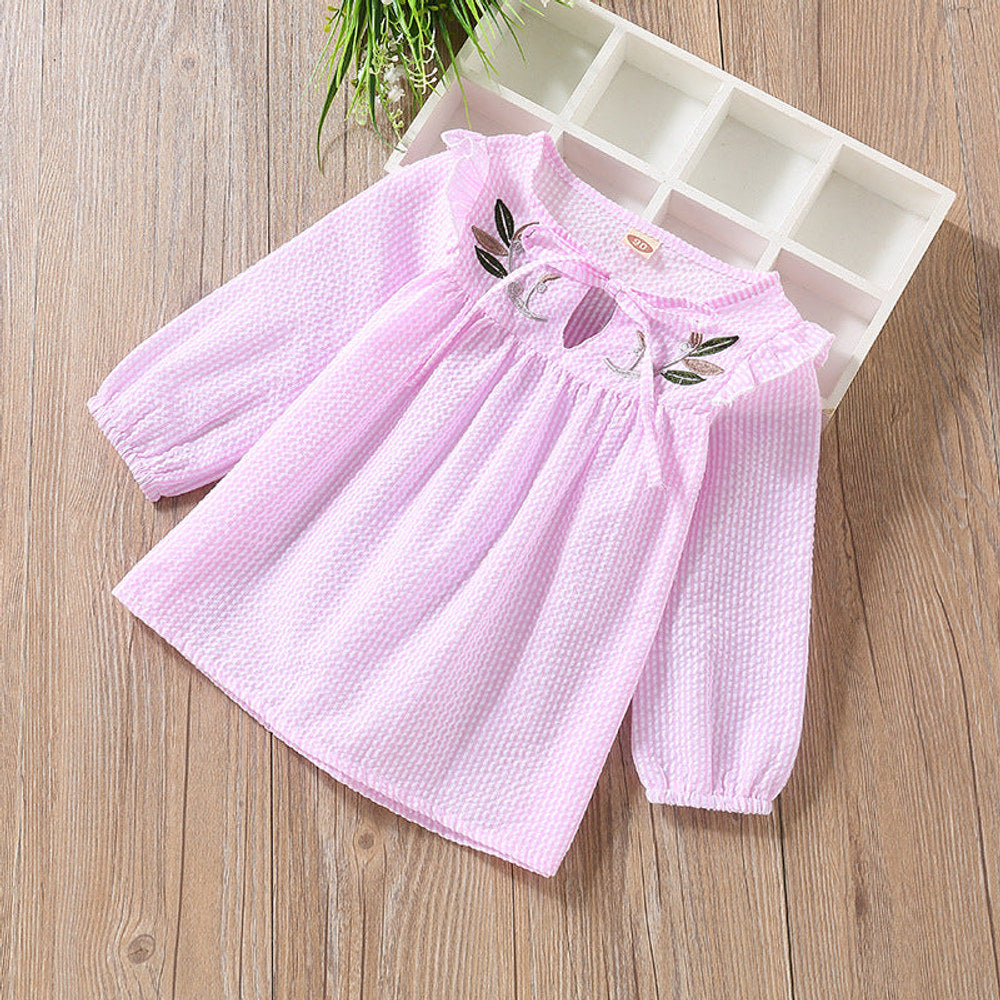 MyKids-USA Girl Embroidery Pattern Long Sleeve T-Shirt