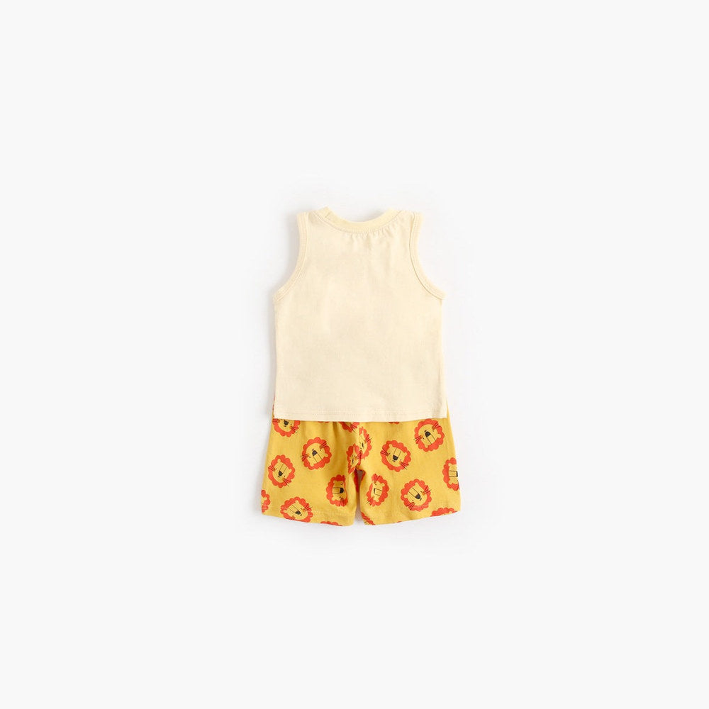 MyKids-USA® Baby Boy And Girl Animal Tiger Print Sleeveless Top Combo Shorts  Sets