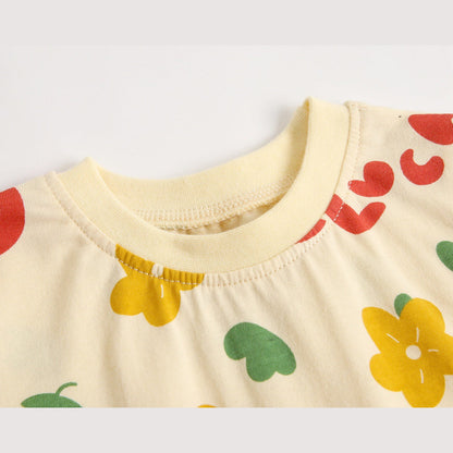 MyKids-USA® Baby Boy And Girl Cartoon Print Short-Sleeved O-Neck Casual bodysuit