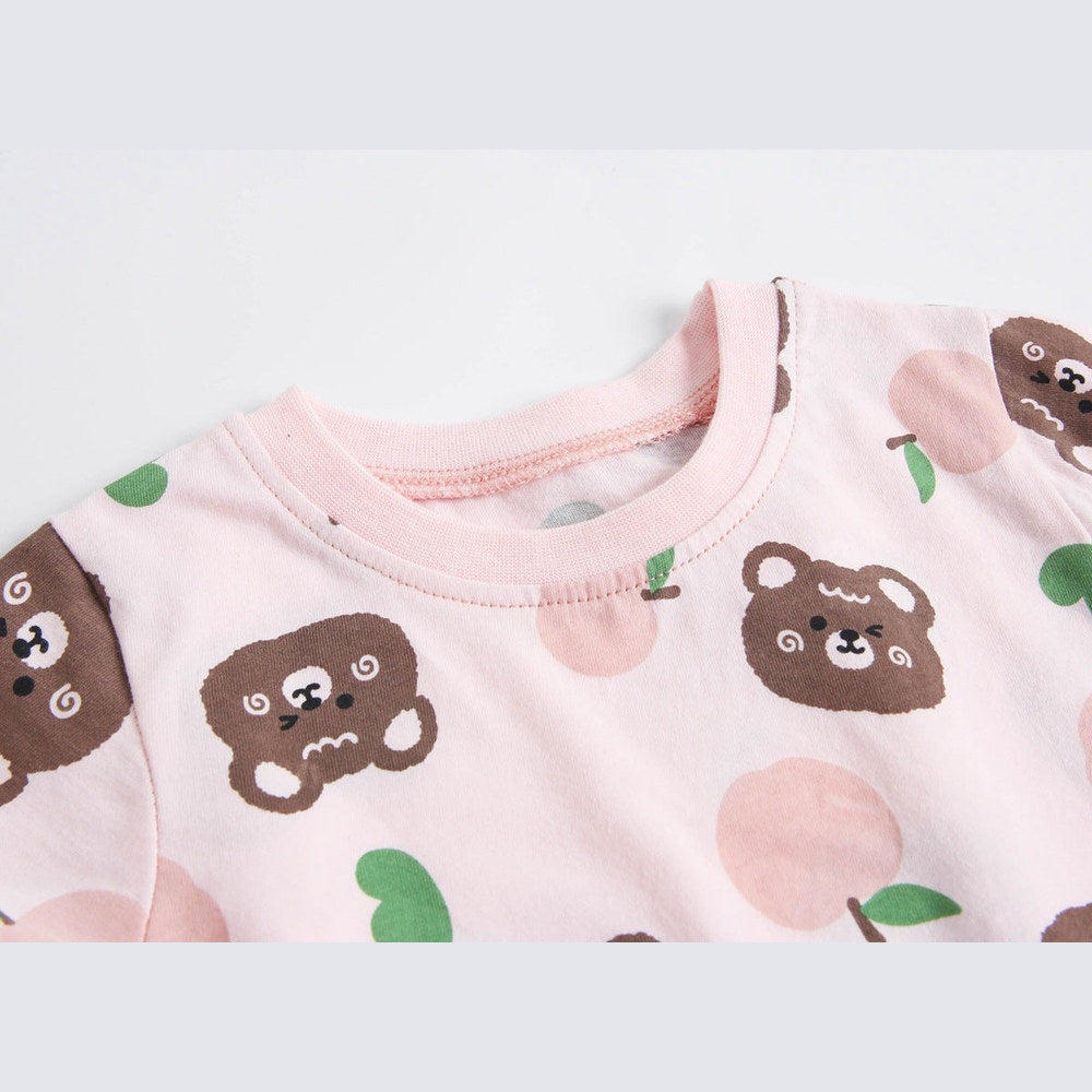 MyKids-USA® Baby Boy And Girl Cartoon Print Short-Sleeved O-Neck Casual bodysuit