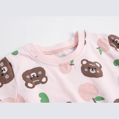 MyKids-USA® Baby Boy And Girl Cartoon Print Short-Sleeved O-Neck Casual bodysuit