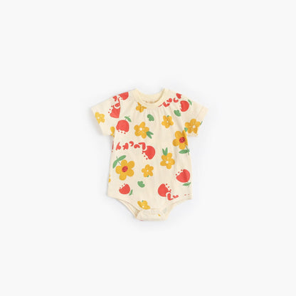 MyKids-USA® Baby Boy And Girl Cartoon Print Short-Sleeved O-Neck Casual bodysuit