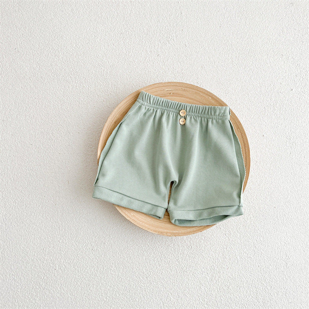 MyKids-USA® Baby Unisex Solid Color Comfy Shorts In