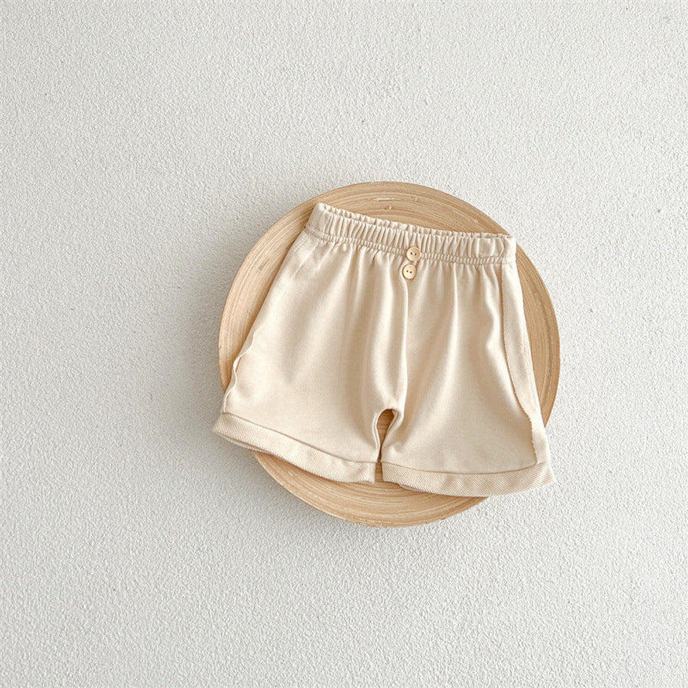 MyKids-USA® Baby Unisex Solid Color Comfy Shorts In