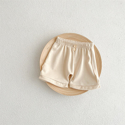 MyKids-USA® Baby Unisex Solid Color Comfy Shorts In
