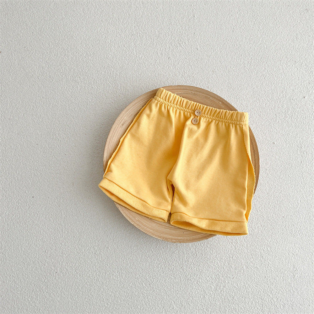 MyKids-USA® Baby Unisex Solid Color Comfy Shorts In