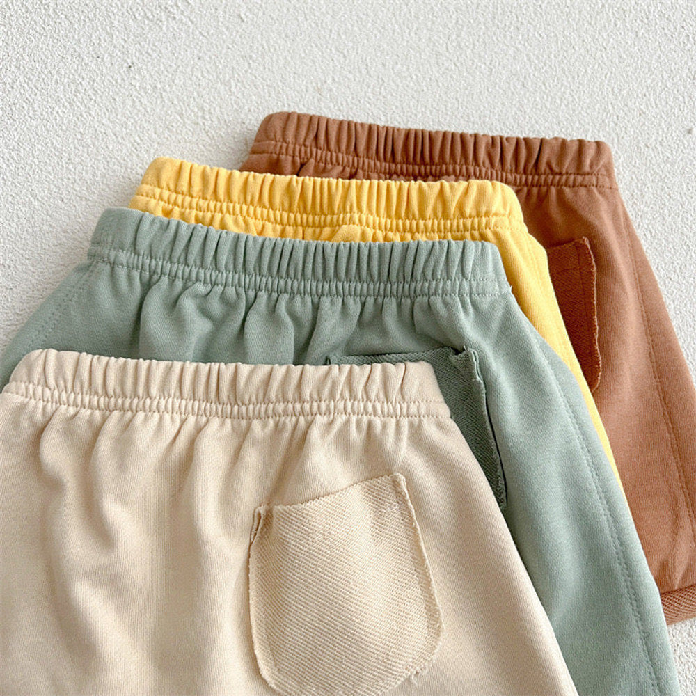 MyKids-USA® Baby Unisex Solid Color Comfy Shorts In