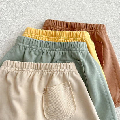 MyKids-USA® Baby Unisex Solid Color Comfy Shorts In